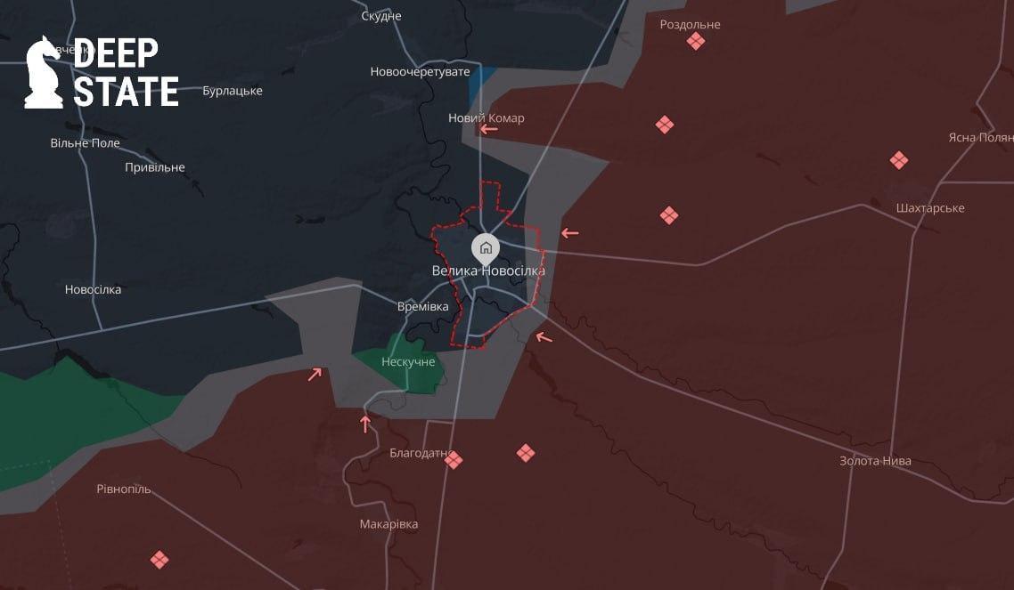 Resources are being mobilized: DeepState on the situation near Velyka Novosilka.