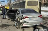 In Kyiv, a drunk Hyundai driver caused a double accident, injuring a woman (photo included).